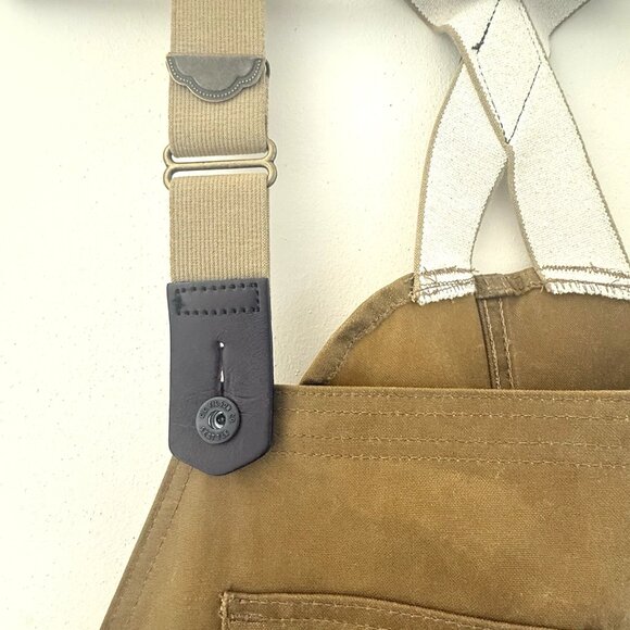 Filson Oil Finished Double Tin Cloth Overalls Bib Men’s 42x 35 Unhemmed USA Tan - Picture 6 of 14